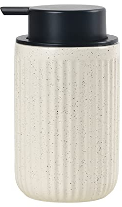 Seifenspender Umlaca Spülmittelspender,Nachfüllbarer Soap Dispenser Keramik 350ml,Großer Pumpenkopf lässt Sich leicht drücken,Geeignet für Küche,Bad (Pockennarbiges Beige Flüssigseifenspender)