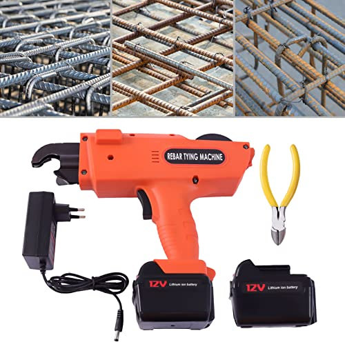 Elektrische Rebar Bindemaschine Automatische Bindemaschine Handheld Rebar Tying Maschine Mit zwei 12V-Batterien und Ladegerät für 6-25mm Stahlbewehrung