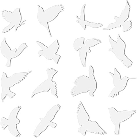 Outus 32 Pieces Window Decals for Bird Strikes Anti Collision Window Clings Decals Strike Prevention Glass Door Stickers to Save and Protect Bird Strikes on Glass (Hummingbird Style)