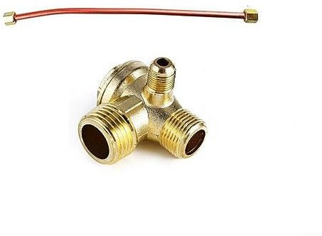 CNANRNANC Clapet anti-retour pour compresseur d'air 200 mm Tube d'échappement 3 ports Compresseur d'air clapet anti-retour en alliage de zinc Connecteurs filetés mâles Vannes unidirectionnelles -