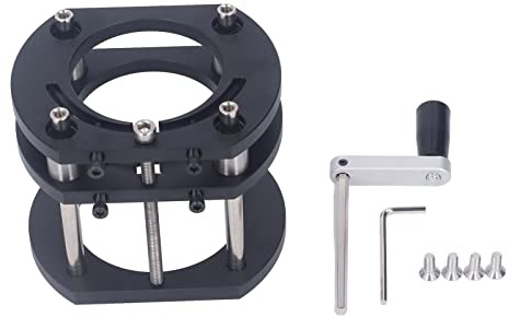 4 Jaw Router Lifting Platform, Metal Milling Table Lift System Lift, Platform, Stainless Steel Woodworking Insert Plate Base with and Crank Handle for Small Trimming Machines