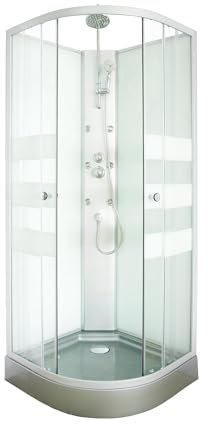 ONDÉE - Cabina de ducha AMELIA Gris - En kit - cuarto de círculo 80cm