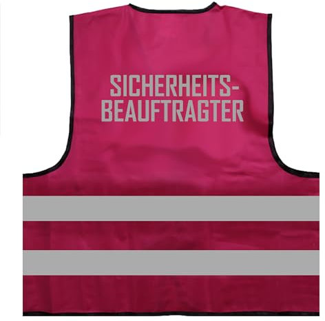 Sicherheitsbeauftragter 2-Zeilig Warnweste BZW. Signalweste mit reflektierendem Aufdruck - Größe XXL / 3XL, Magenta