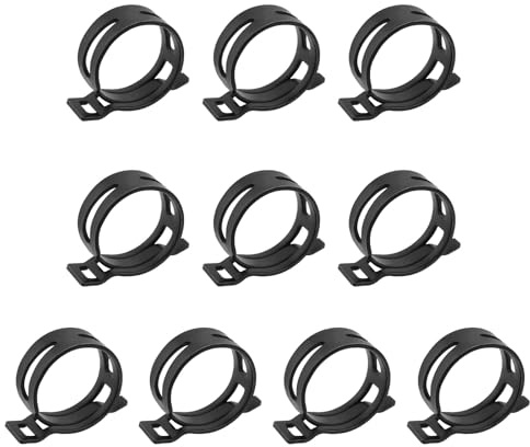 OTOTEC 10pcs Colliers de Serrage à Ressort en Métal pour Tuyaux d'huile et d'eau Automobiles N90687001 N90655601 N0164031 Compatible avec Volkswagen Compatible avec Skoda Noir