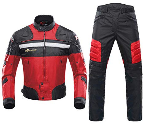 Hcclijo Motorradbekleidung Kältebeständige Motocross Rennjacke Winddichte Schutzjacke 020 Red Suit M