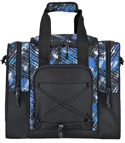 Bowlingtasche – Tragetasche für 1 Ball | Multifunktionale Tasche mit verstellbarem gepolstertem Gürtel innen, passend für Bowlingbälle, Schuhe und Handtuch für Männer und Frauen., blau, Consulte la