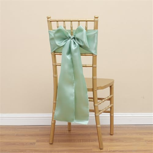Highdi Bänder aus Satin Stoff Schleife Stuhlhusse, Stuhl Schärpe Band Schleifen Stuhlhussen für Hochzeit, Ceremonie, Party, Veranstaltung, Geburtstag Dekoration (50 Stück,Grün)