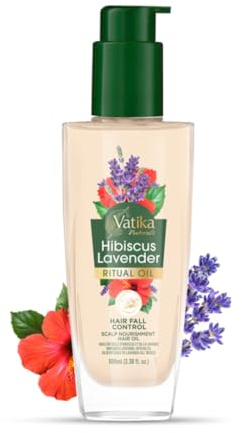 Vatika Naturals Ritual, olio nutriente all'ibisco e alla lavanda, 100 ml, formula 100% naturale per la crescita dei capelli, leggero e non appiccicoso, uso quotidiano