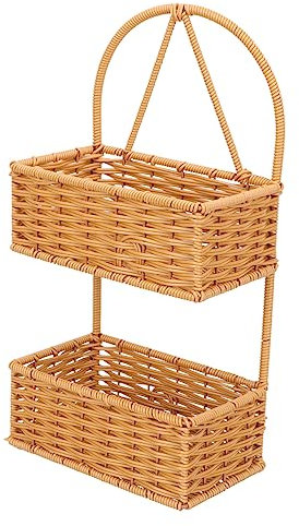 SHOWERORO Woven Storage Basket Für Wand Brauner Rechteckiger Aufbewahrungskorb Für Küche Und Badezimmer Leicht Und Langlebig Für Hängende Organisation Von Utensilien Und