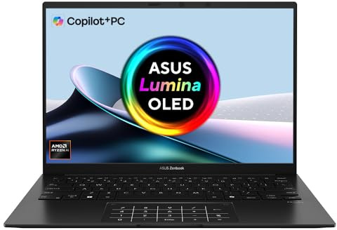 ASUS Zenbook 14 OLED UM3406KA 14.0 3K 120Hz OLED CoPilot+ PC with 17 Hours Battery (AMD Ryzen AI 7 350, 16GB RAM, 1TB PCIe G4 SSD, Backlit Keyboard, Windows 11)