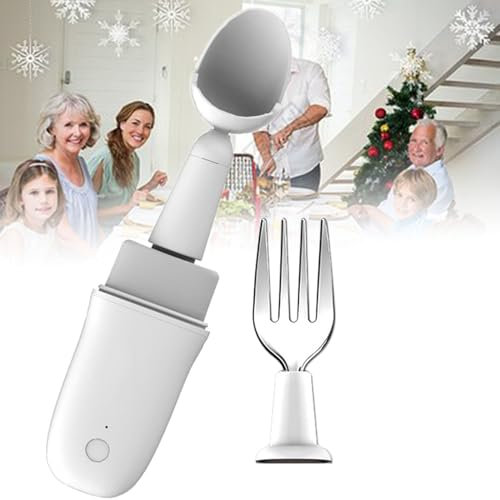 Cuillère Parkinson pour Tremblements de la Main, Cuillère Et Fourchette Stables Séparables avec Kit de Levage Intelligent Auto-Stabilisant
