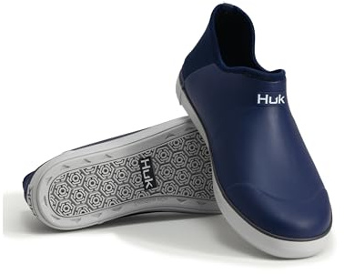 HUK - Mens Rogue Wave Waterproof Fishing & Outdoor Shoes for Men, Neoprene Lining, Non-Marking Rubber Outsole, Superior Traction, Comfortable EVA Footbed, Naval Academy, 10
