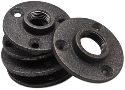 SHUNMIN Flangia 1 pz Nero Decorativo Ghisa Malleabile Piano/Parete Flangia Ghisa Malleabile Raccordi BSP Foro Filettato Flange(1)