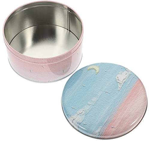 SOLUSTRE Keksdose mit Deckel aus Weißblech • 13,5 X 13,5 X 7cm • für Bonbons Kekse Schokolade • Festliche Geschenkbox für Kinder