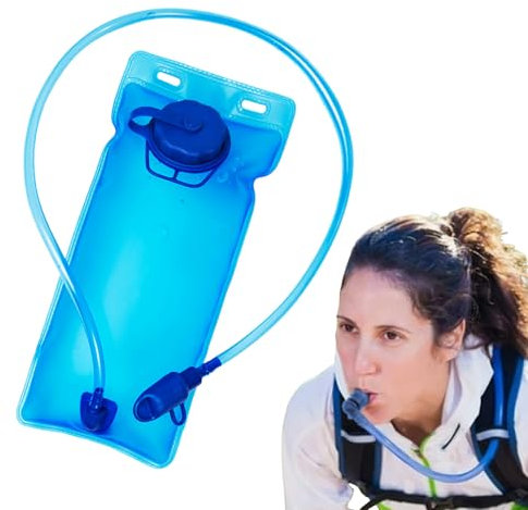 Sacca d'acqua da campeggio senza BPA con cannuccia, sacca d'acqua per zaino da escursionismo, sacca per ciclismo per idratazione, pieghevole, blu