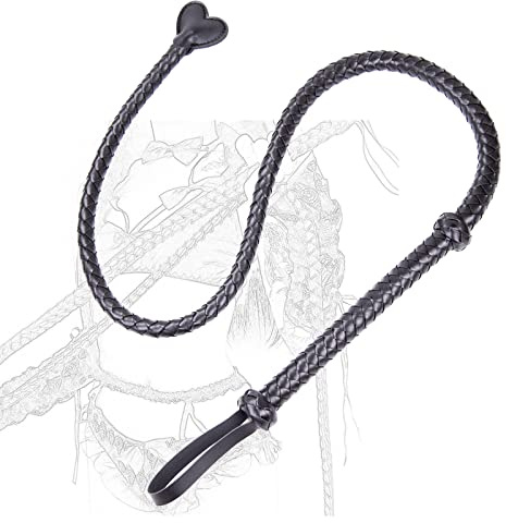 TRQOYTU Fouet Érotique En Cuir Long De 140 Cm, Fouet SM, Cravache De Bondage, Avec Anneau De Suspension, Accessoires Érotiques, Jeux Sexuels Pour Adultes, Jouets Sexuels Fétichistes Pour Couples