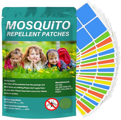 120 Pack Mosquito Repellent Patches, Individually Wrapped Mosquitoes Bracelets Stickers for Camping Swimming Outdoor Indoor, Deet Free, Colorful