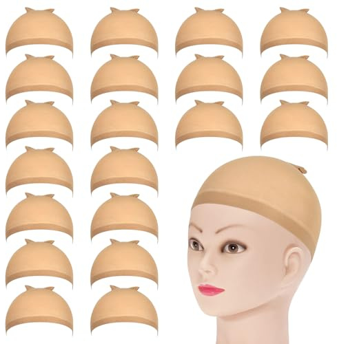 SYEYCW 20 Piezas Redecilla para el Pelo, Casquillos de Nylon Elástico y Transpirable, Gorros de Media para Peluca, Ideal para Pelucas y Disfraces, para Usar Pelucas Larga y Corta, para Hombre y Mujer