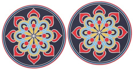 BESTonZON 2stücke Rutschfeste Sound Bowl Kissen Mit Dekorativem Mandala-motiv Stabile Basis Für Meditations Gesangsschalen Vielseitig Als Getränk Schüsseluntersetzer Geeignet