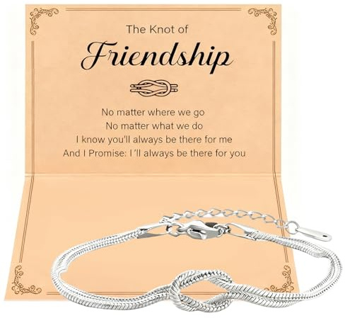 Friendship Bracelets for Women, Friendship Gifts for Women Love Knot Design with Meaning Card Suitable for Gifting to Best Friend, Sister, Daughter on Birthday, Christmas and Daily Friendship Gifts