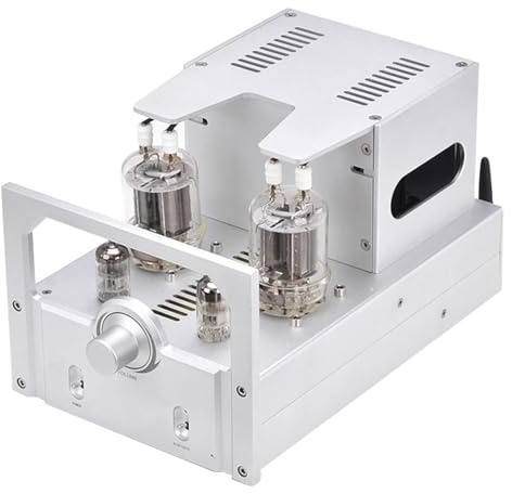 10Wx2 high-fidelity tube amplifier, Bluetooth audio amplifier with volume control knob, for home passive speakers and desktop audio