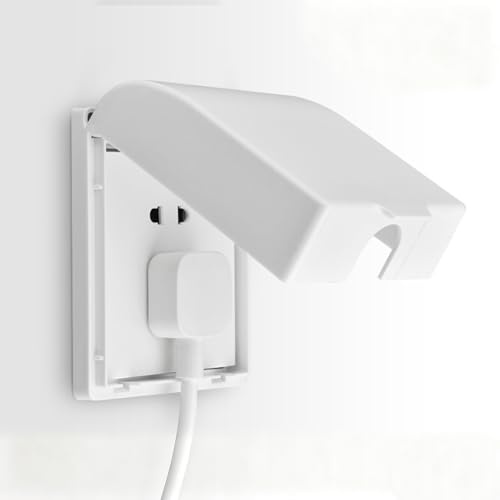 CTForest Tapa Enchufes Pared, Cubierta Toma Corriente, Caja Impermeable Enchufe Interruptor, Evite Salpicaduras Agua En El Zócalo(Blanco)