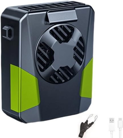 FUBESK Intelligenter tragbarer wiederaufladbarer Ventilator, 4-in-1 tragbarer Hals- und Handventilator mit Clip, 3 Geschwindigkeiten und LED-Licht für Camping und Outdoor