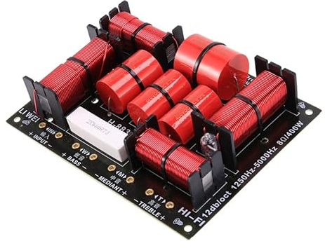 Uikdjgu 400W 3 Wege Frequenzweiche Teiler HiFi HochtöNer TieftöNer Lautsprecher Frequenzweiche 1250H/5000HZ mit Hochtonschutz