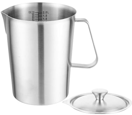 Tasse à Mousser | 2 Litres Récipient Doseur Portable,Pichet mousseur à lait pour café | Pour boissons latte, boissons diverses, cuisines, cafés, brunchs