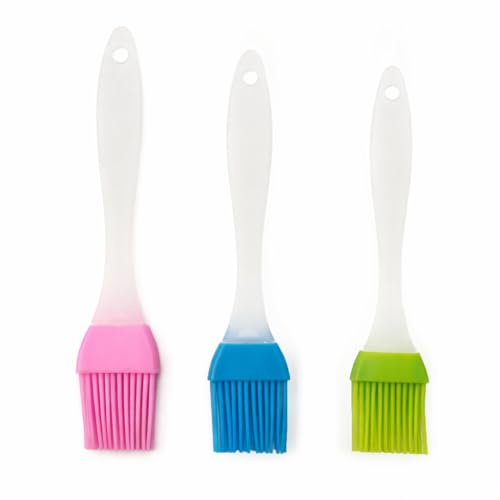 Pastry Brushes Set – 3 PCS Silicone Pastry Brush and Basting Brush for Kitchen Baking and BBQ – Heat Resistant Cooking Brush for Oil Butter Sauce Marinade – Food Brush Tools for Grill Pastry Cake Meat