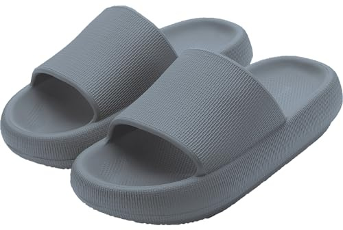 Donpapa Zapatillas Mujer Chanclas Hombre Sandalias Baño Piscina Playa Zapatos Verano Nube Pala plataforma Pantuflas Comodas YZ Gris 37-38-N