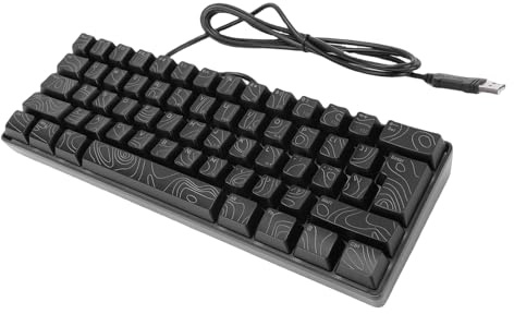 Tastiera da Gioco Meccanica RGB Layout Compatto a 61 Tasti per Giochi e Digitazione su PC, Tastiera Ergonomica Retroilluminata RGB per Lavoro e Studio (BLACK)