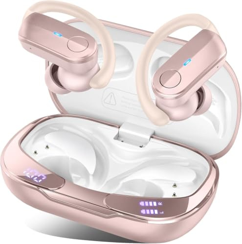 Wireless Earbuds Sports, 2026 70Hrs Bluetooth 5.4 Headphones Running with 6D Deep Bass, IPX8 Waterproof ENC Noise Cancelling Earphones with Earhooks, Over Ear Buds, USB-C Headset for Workout/Gym/Ride