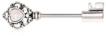 eeddoo Brustwarzen-Piercing Schlüssel Silber Edelstahl