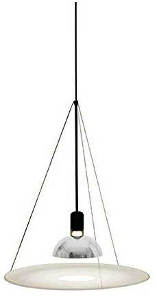 Flos Frisbi Lampada, E27, 70 watts, Bianco/Nero