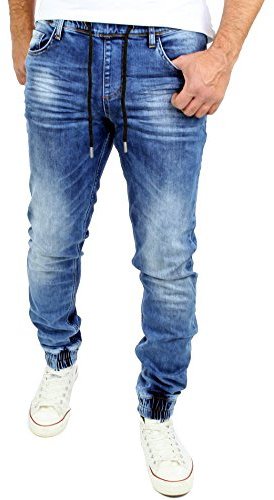 Reslad Pantalon de jogging en jean pour homme Coupe slim RS-2073