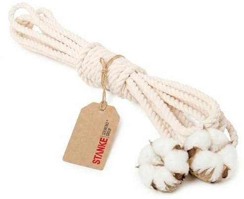 Seilwerk STANKE Baumwollkordel 6mm x 15m, Seil, Baumwollseil, Beige | Makramee Dekoseil, Laces, Garn, Bastelschnur, DIY Rope, Handwerk, Hundespielzeug, leicht zu knoten, 100% natürliche Baumwolle