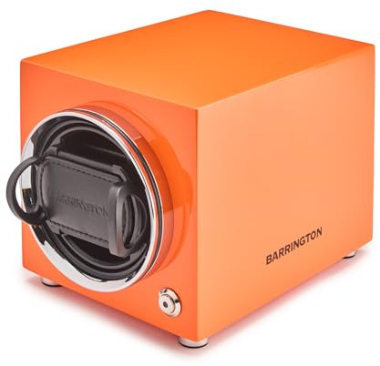 BARRINGTON Automatischer Einzelner Uhrenbeweger in Rauchigem Bernstein mit Leisem Japanischem Motor Programmierbar Gepolsterte Uhrenrotationsbox