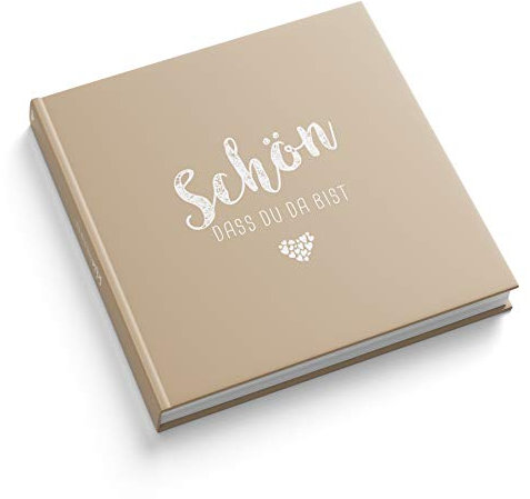 itenga Gästebuch Willkommensbuch Gästebuch Schön DASS du da bist I 21,0 x 21,0 cm, 88 Blanko Seiten I ideal als Fotoalbum oder zum Festhalten von Erinnerungen