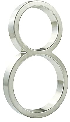 HASWARE Targa Con Numero Civico Galleggiante: 5 Pollici (12cm) Moderna Segnaletica Per Porte, Perfetta Per I Numeri Dell'Indirizzo Di Casa (8, Argento)