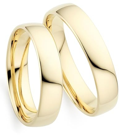 123traumringe Eheringe in 333 Gelbgold I Partnerringe mit Gravur & Etui I Gravierbare Eheringe mit Ringgröße 50-72 mm I Edle Verlobungsringe in 4 mm Breite & 1,3 mm Stärke I P22