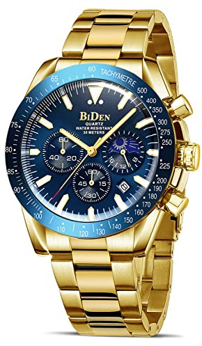 HANPOSH Herren Uhr Uhren Herren Chronographen Edelstahl Wasserdicht Armbanduhr Quarz Uhren mit Datum Business Uhr für Männer