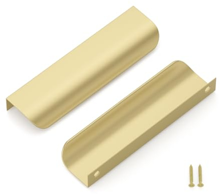 LONTAN 15 Stück Goldene Verdeckte Griffe 128mm aus Aluminium für Küchenschränke, Möbel, Schubladen – Anti-Fingerprint, Einfache Montage, Modernes Design