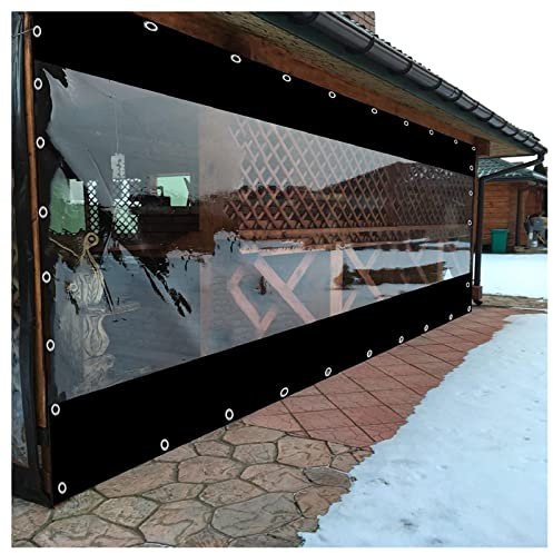 STRMAX Telone di copertura in legno, per esterni, impermeabile, per esterni, con occhielli antiruggine per pergola, veranda, gazebo (colore trasparente, dimensioni: 1,7 x 1,9 m