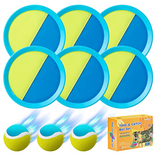 Aunnitery Kids Toys - Outdoor Games, Beach Toys, Toss and Catch Ball Set, Perfect Beach Games Sets Playground Sets for Backyards Easter Gifts for Kids (Light Blue)