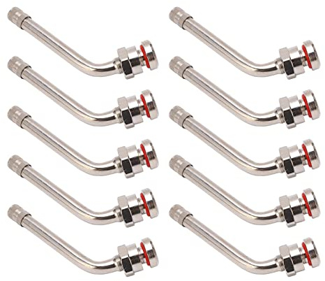 Camrusic Truck Tire Valve Stems, TR545D 60 Degree Valve Stem Extension Adaptor Compatible with Alcoa 22.5in 24.5in Aluminum Wheels (Pack of 10)