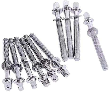 harayaa 10 Teilige Trommel Festschrauben Drum Kits Schrauben, Snare Drum Percussion Teile, Musikinstrument Zubehör, Trommel Spannstangen, Montage Hardware, 5mmx50mm