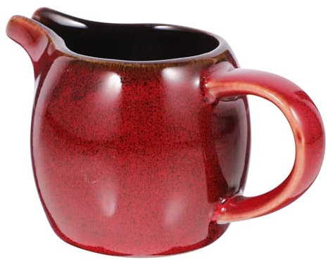 Zerodeko Ceramic Pitcher with Handle and Spout for Coffee Shops and Afternoon Tea for Serving Syrups and Sauces and Elegant Design for Home Use