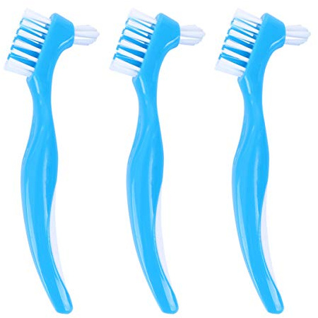 FOMIYES 6 Pièces brosse à fausses dents Trousse de nettoyage soins des prothèses dentaires FAUX brosse à dents enfant Brosse de nettoyage brosse à dents double face se soucier