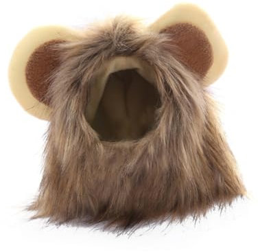 CIYODO Katzencosplay Hut Mit Löwenperücke Und Ohrkappe Haustieranziehkostüm Für Kleine Katzen Und Hunde Für Spaziergänge Und Partys